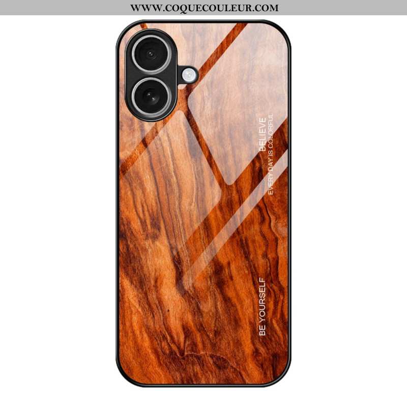 Coque iPhone 17 Verre Trempé Effet Bois