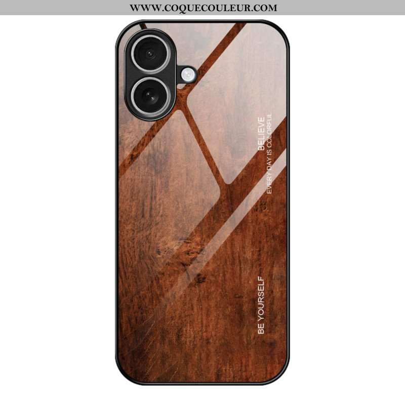 Coque iPhone 17 Verre Trempé Effet Bois