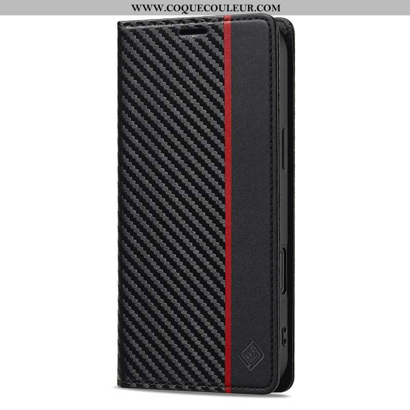 Flip Cover iPhone 17 Fibre Carbone LC.IMEEKE