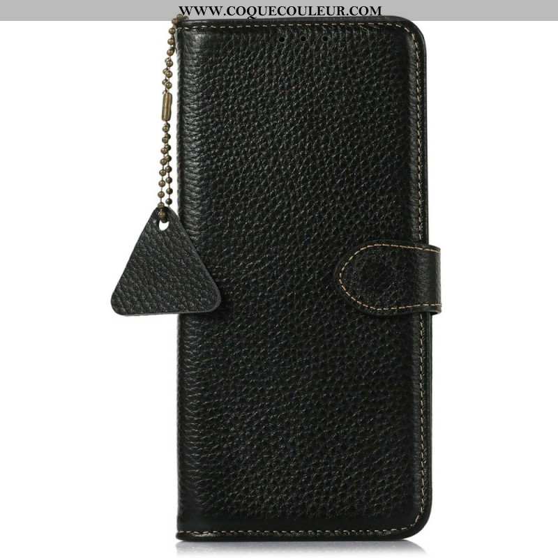 Housse iPhone 17 Blocage RFID Cuir Litchi