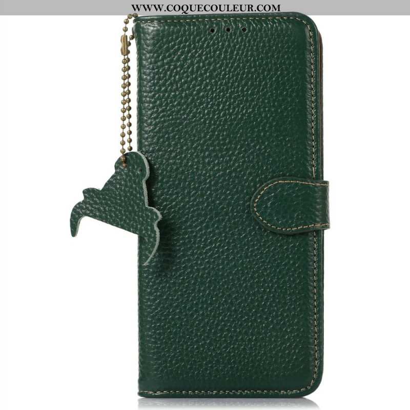 Housse iPhone 17 Blocage RFID Cuir Litchi