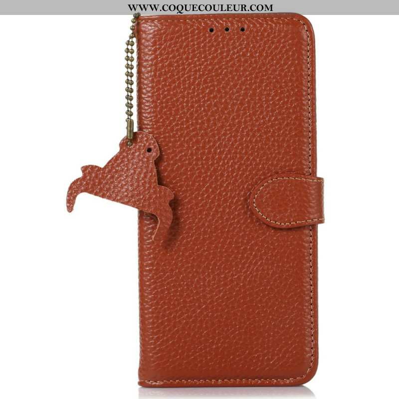 Housse iPhone Air Blocage RFID Cuir Litchi