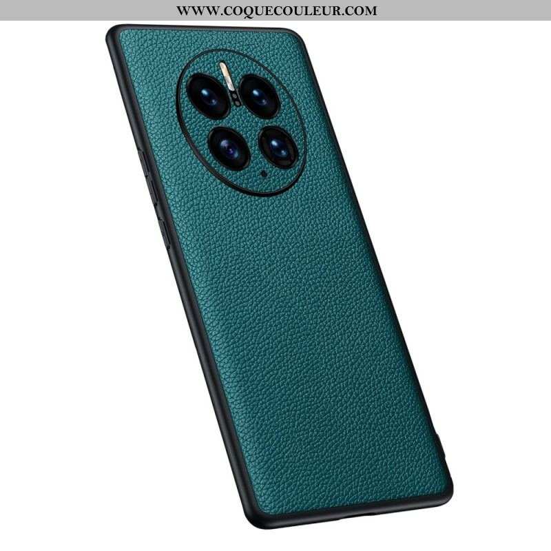 Coque Huawei Mate 50 Pro Véritable Cuir Litchi