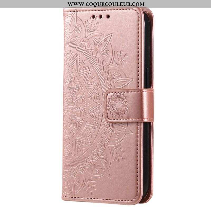 Housse Huawei Mate 50 Pro Mandala Soleil avec Lanière