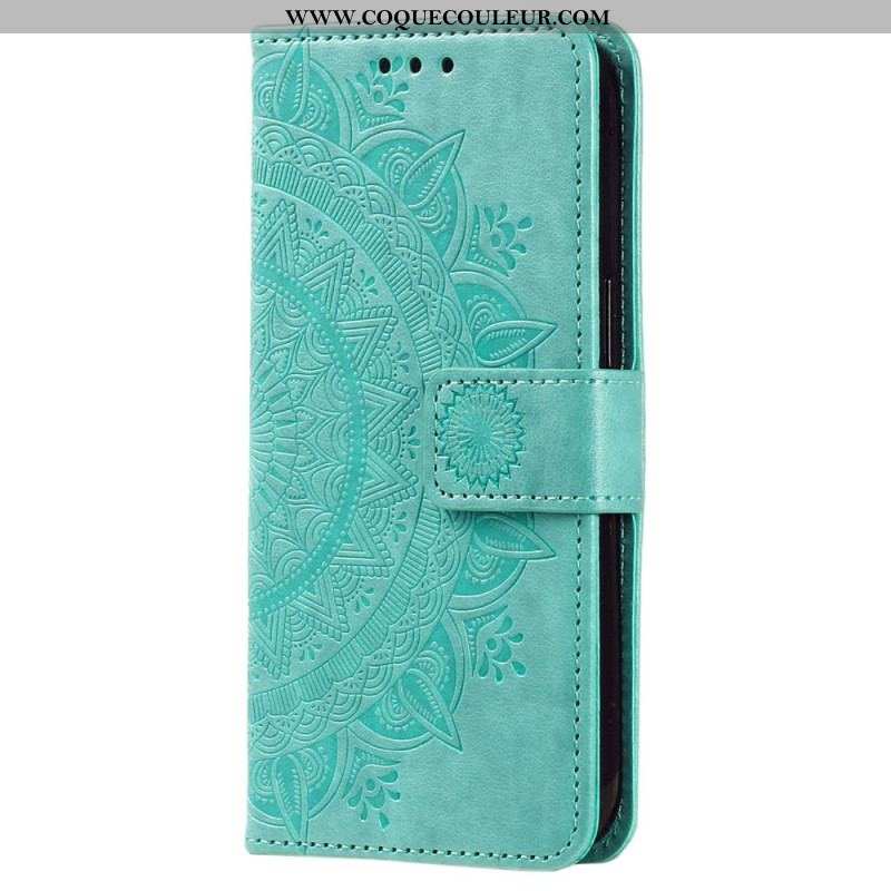 Housse Huawei Mate 50 Pro Mandala Soleil avec Lanière