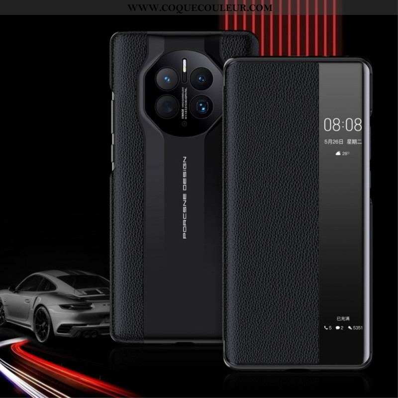 View Cover Huawei Mate 50 Pro Simili Cuir Litchi