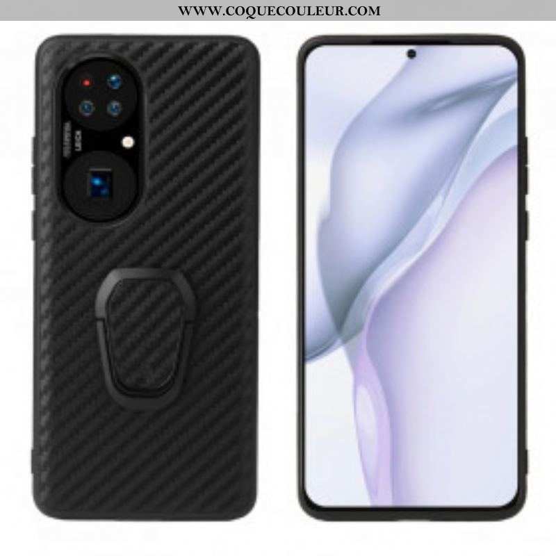 Coque Huawei P50 Fibre Carbone Anneau-Support