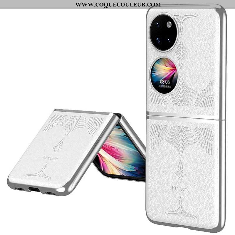 Coque Huawei P50 Pocket Simili Cuir Florale Rétro