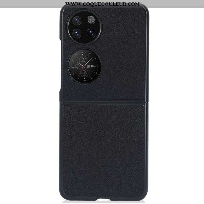 Coque Huawei P50 Pocket Effet Cuir Litchi