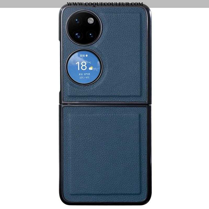 Coque Huawei P50 Pocket Véritable Cuir Design