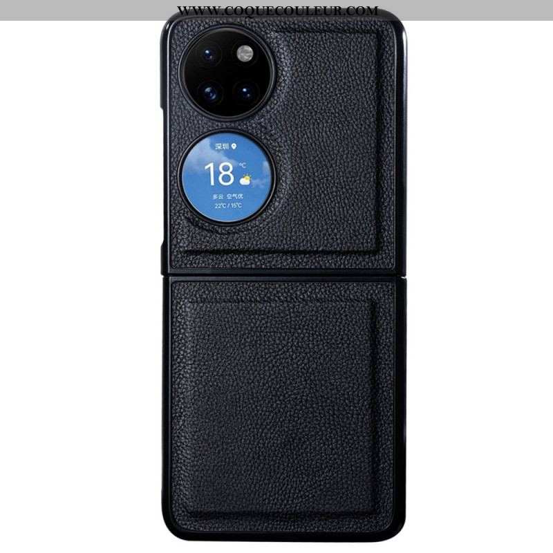 Coque Huawei P50 Pocket Véritable Cuir Design