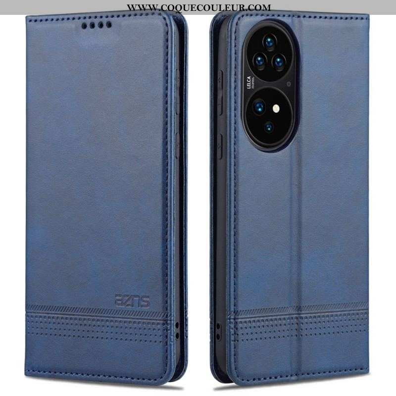 Flip Cover Huawei P50 Pro Style Cuir AZNS