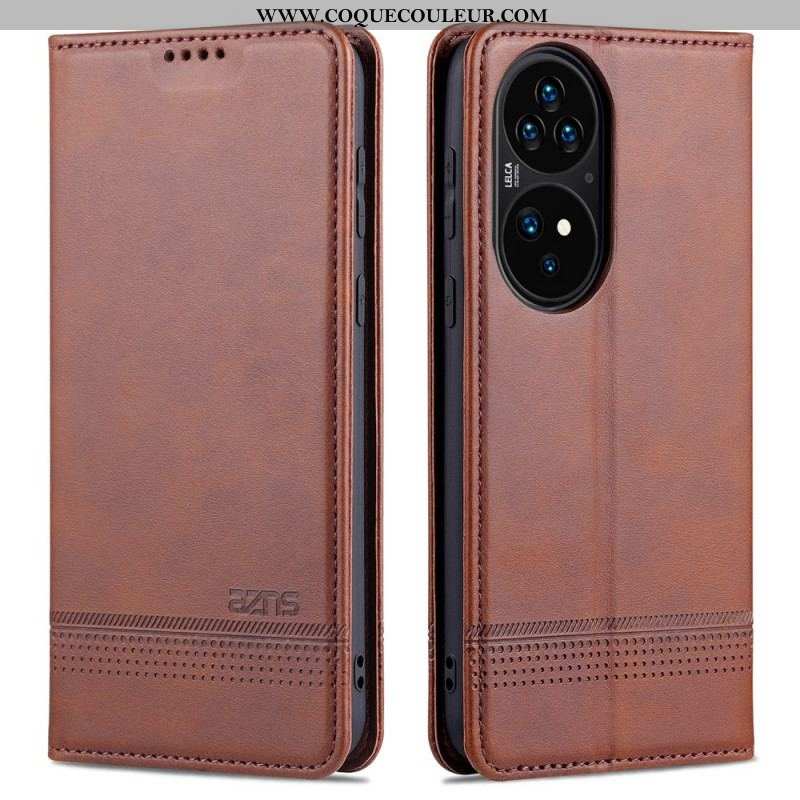 Flip Cover Huawei P50 Pro Style Cuir AZNS