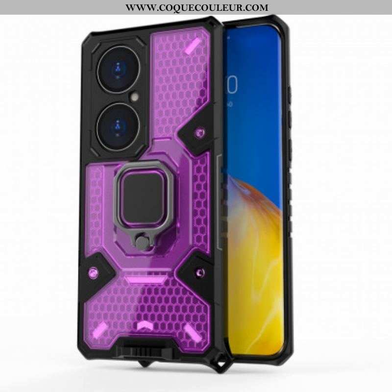 Coque Huawei P50 Pro Hybride Résistante Style Nid d'Abeille