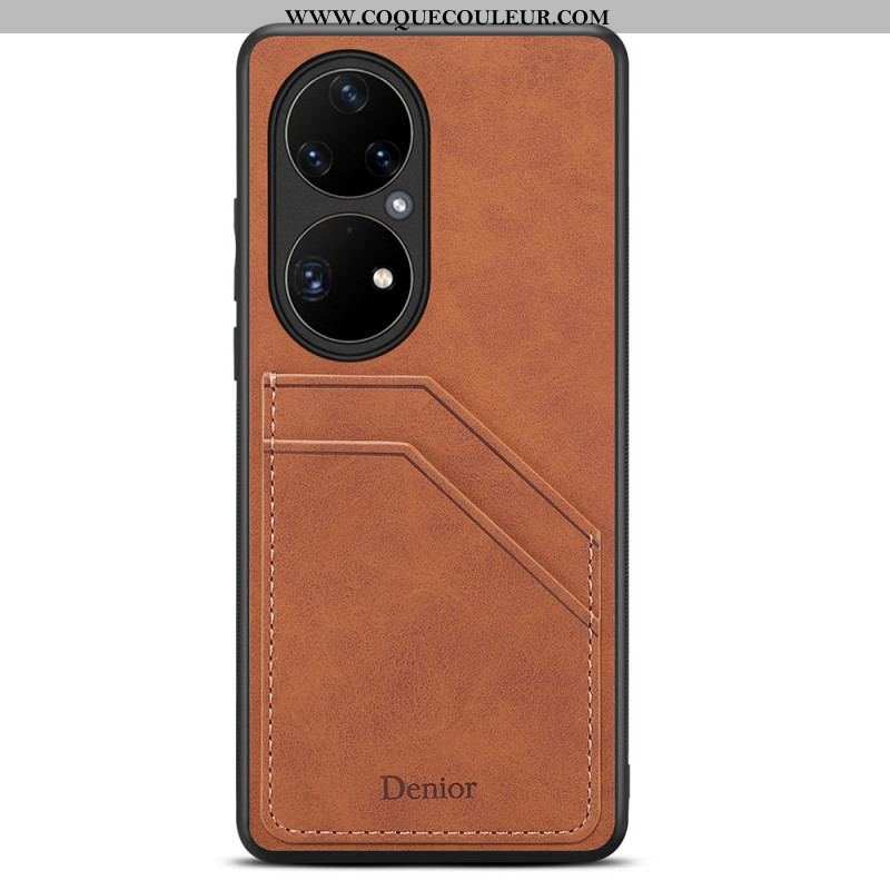 Coque Huawei P50 Pro Porte Cartes Double Fentes Denior