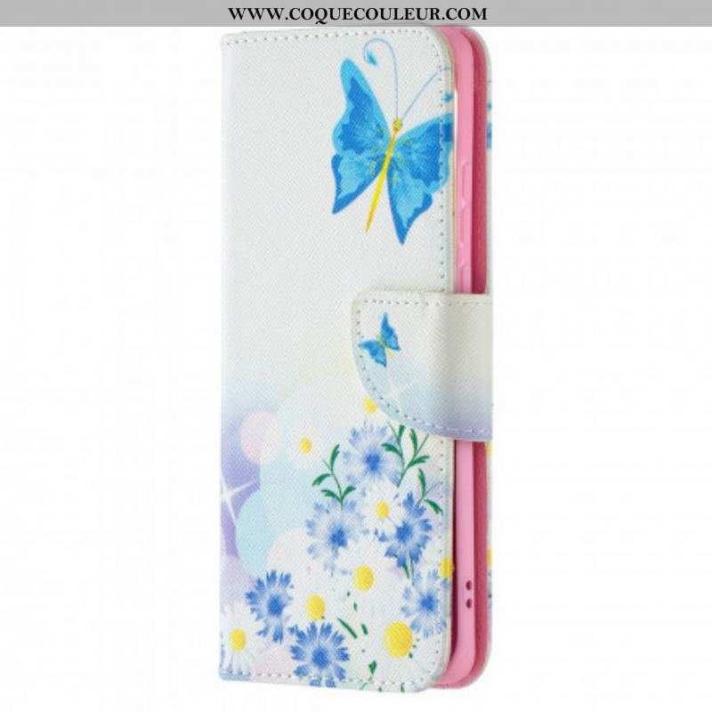 Housse Huawei P50 Pro Papillons et Fleurs Peints