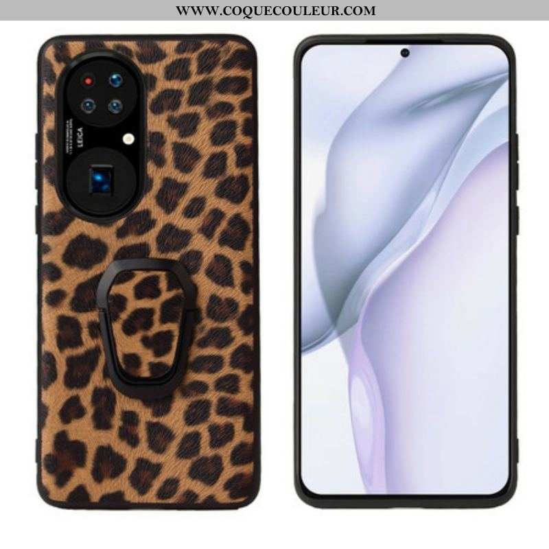 Coque Huawei P50 Pro Style Léopard Anneau-Support
