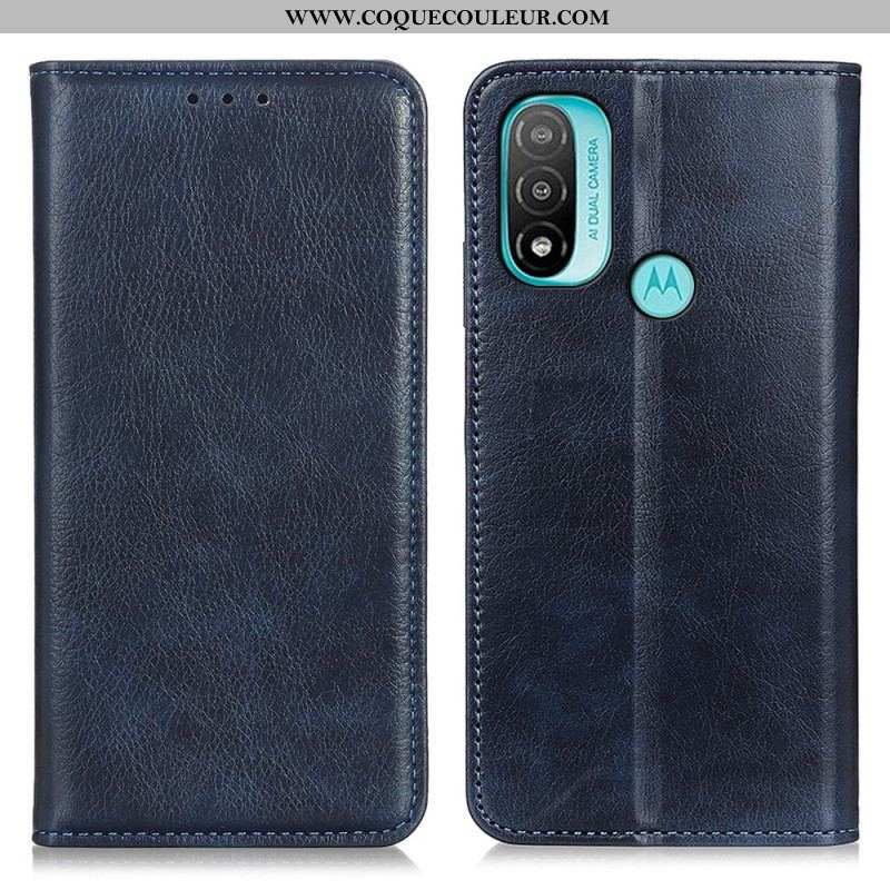 Flip Cover Moto E40 / E30 / E20 Cuir Fendu Texturé