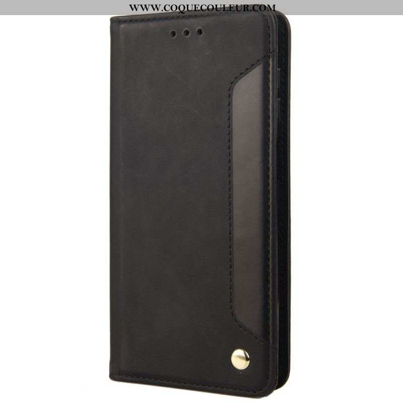 Flip Cover Moto E40 / E30 / E20 Effet Cuir Business Bicolore