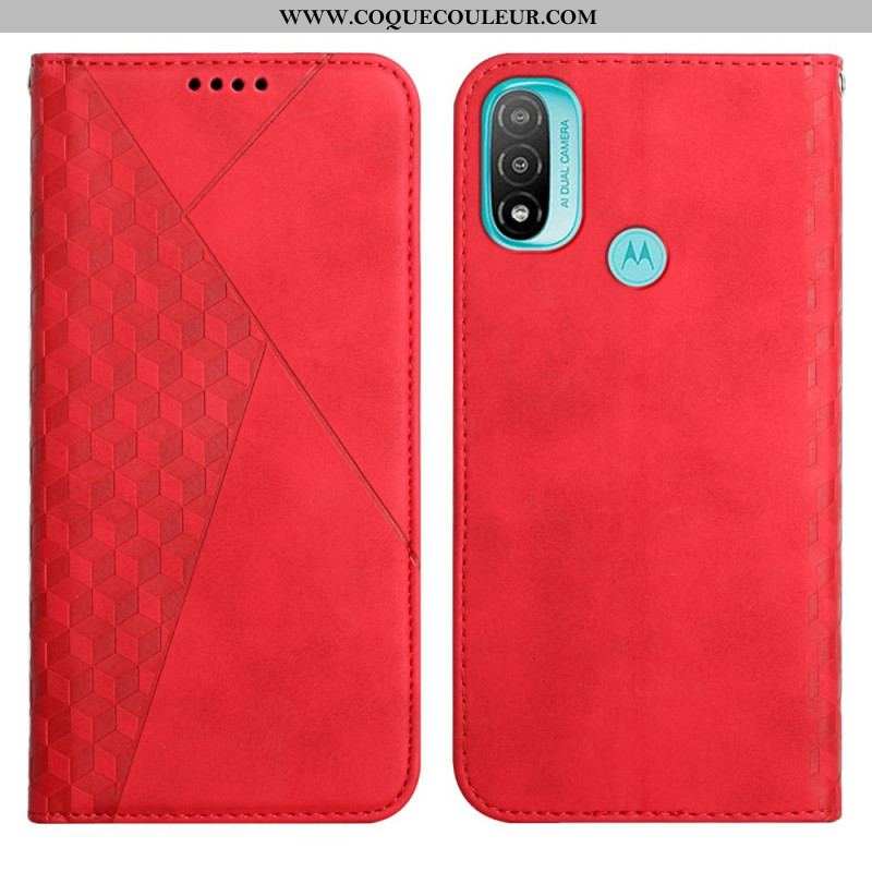 Flip Cover Moto E40 / E30 / E20 Effet Cuir Géo