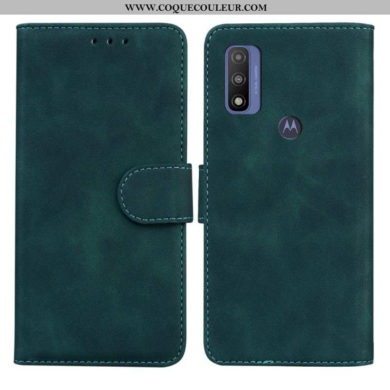 Housse Moto E40 / E30 / E20 Effet Cuir Monochrome