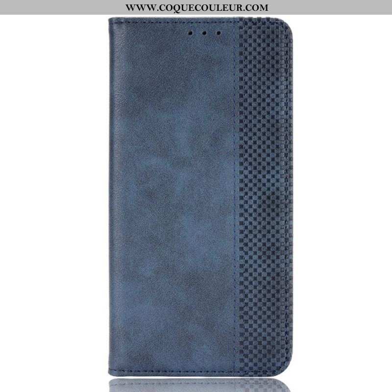 Flip Cover Moto E40 / E30 / E20 Effet Cuir Vintage Stylisé