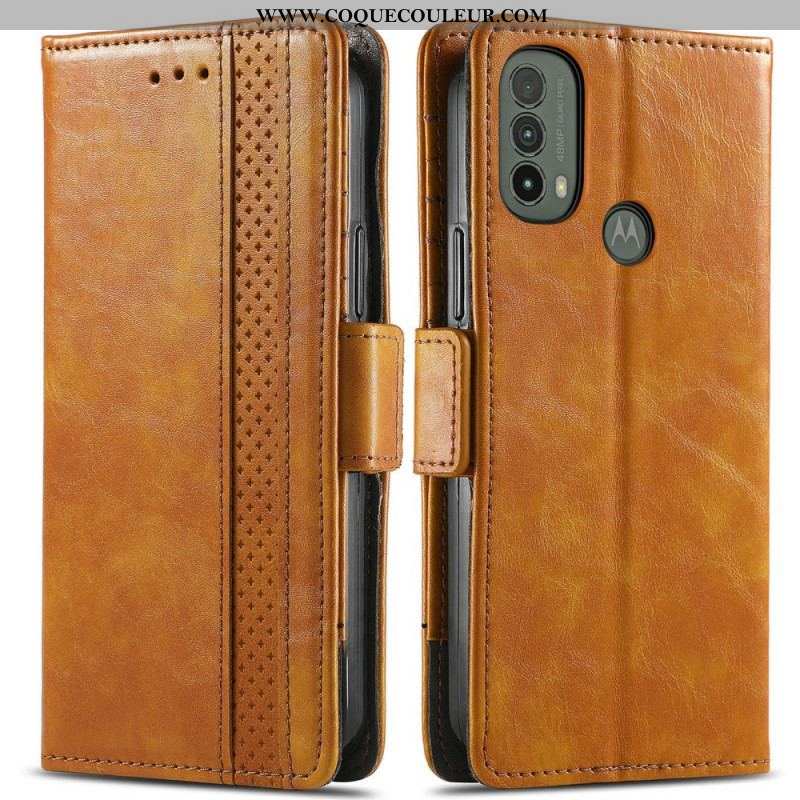 Housse Moto E40 / E30 / E20 Bicolore Double Fermoir CaseneO