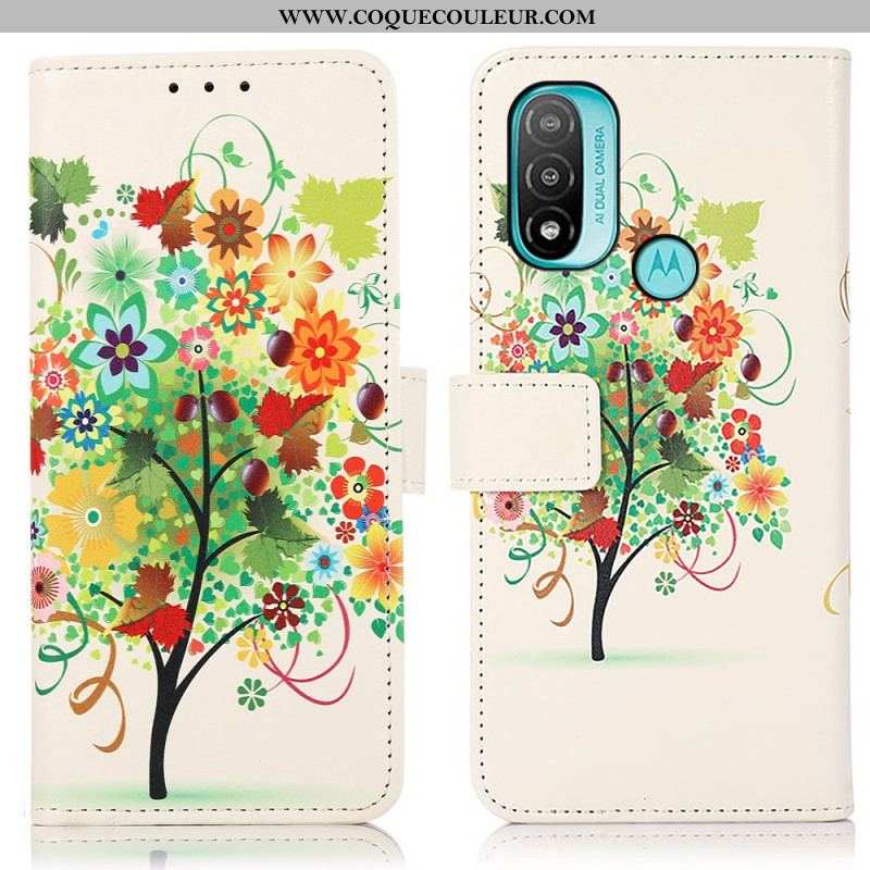 Housse Moto E40 / E30 / E20 Arbre Fleuri