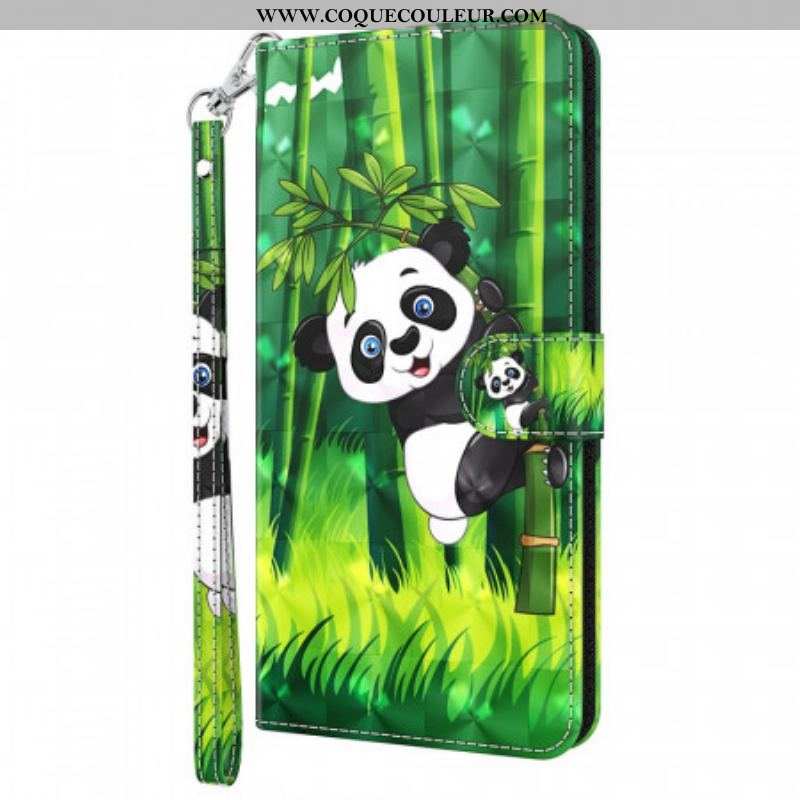 Housse Moto E40 / E30 / E20 Panda et Bambou