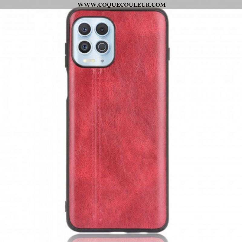 Coque Moto G100 Effet Cuir Couture