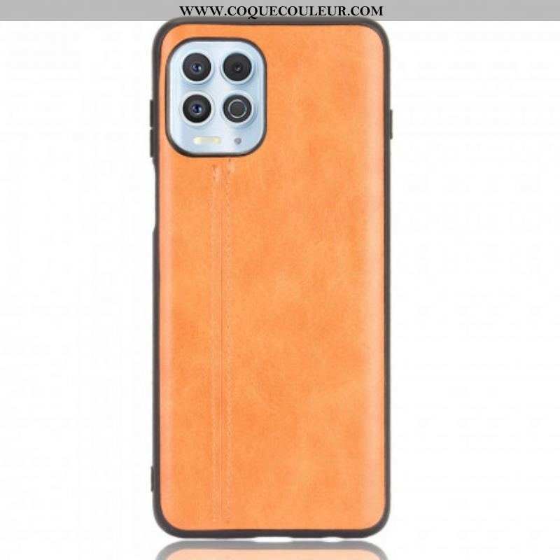 Coque Moto G100 Effet Cuir Couture