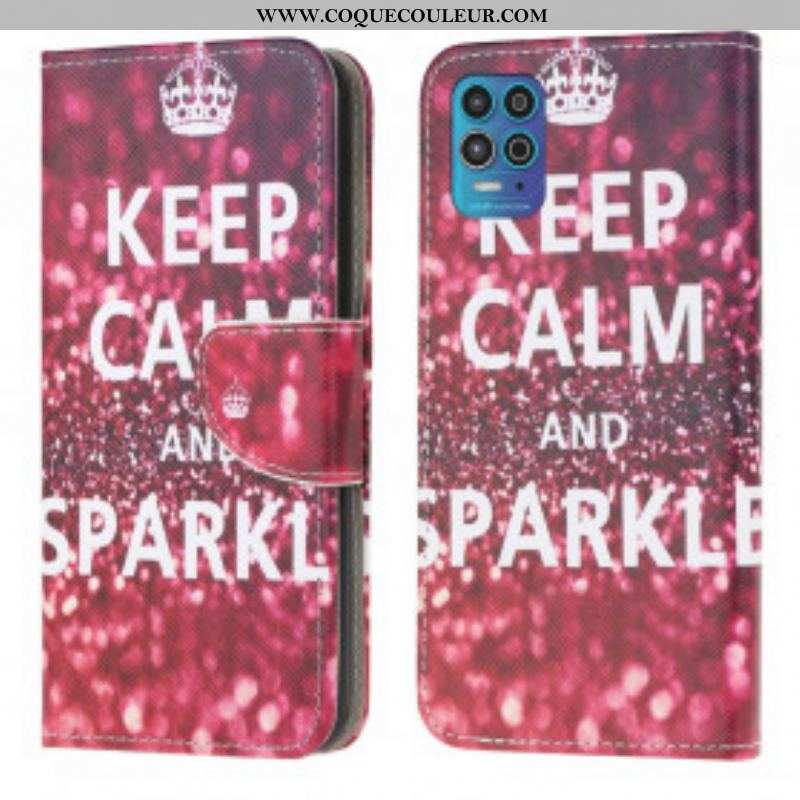 Housse Moto G100 Keep Calm and Sparkle