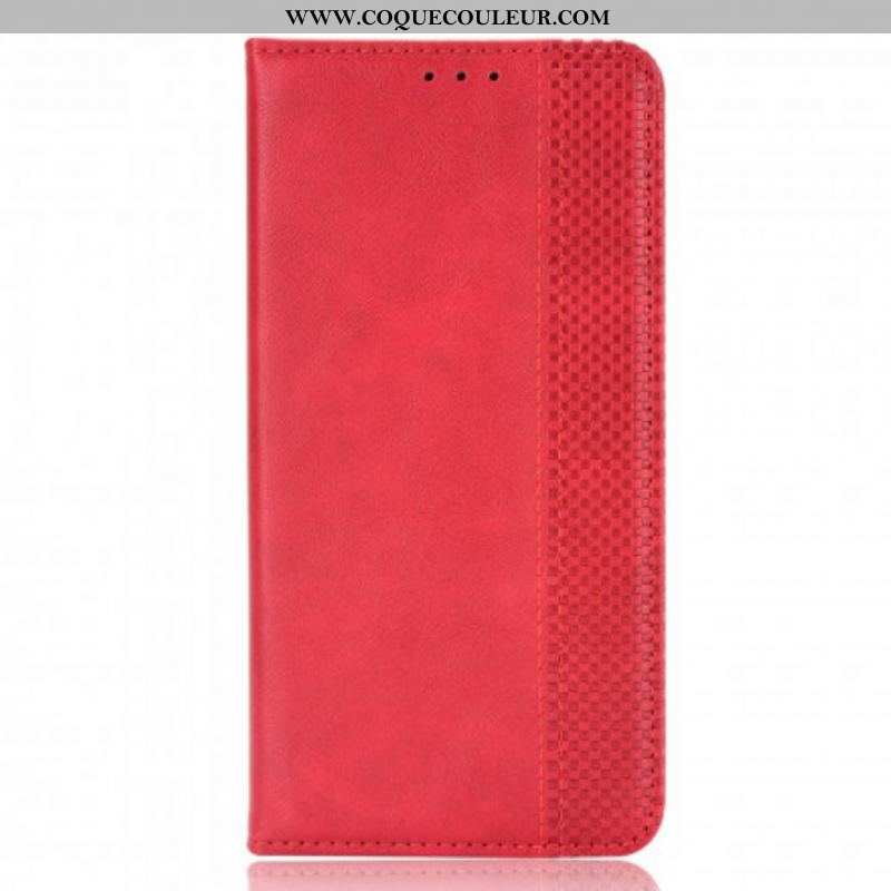 Flip Cover Moto G100 Effet Cuir Vintage Stylisé