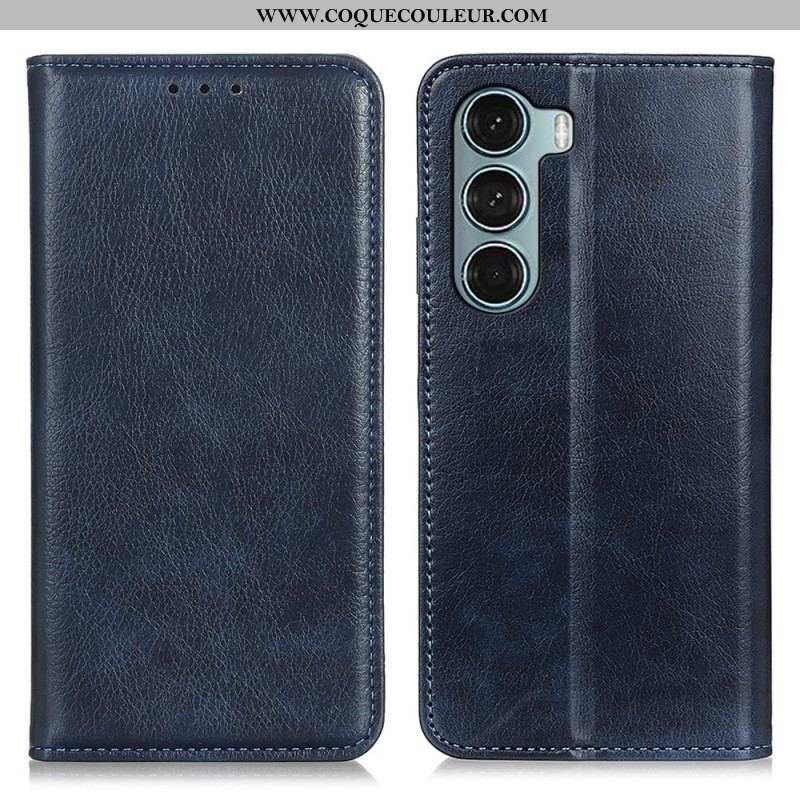 Flip Cover Moto G200 5G Cuir Litchi Fendu Texture