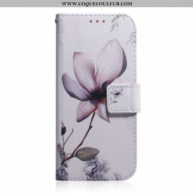 Housse Moto G200 5G Fleur Vieux Rose