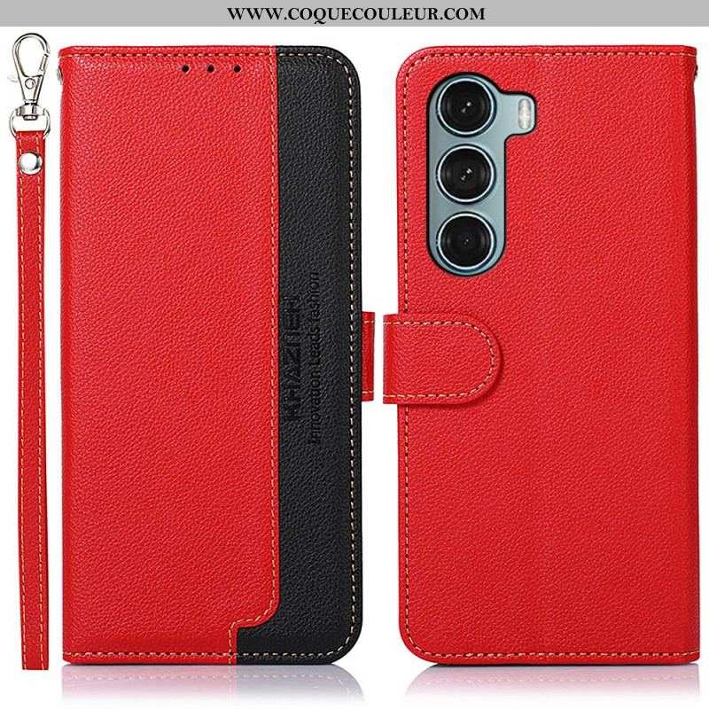 Housse Moto G200 5G Style Litchi RFID KHAZNEH