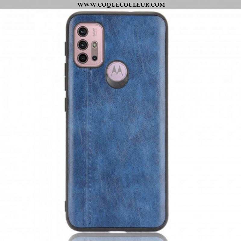 Coque Moto G30 / Moto G10 Effet Cuir Couture