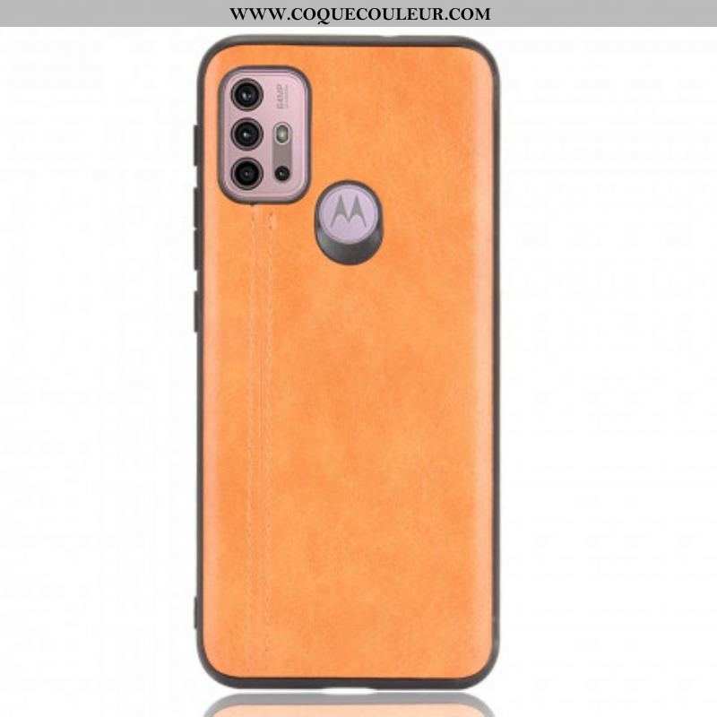 Coque Moto G30 / Moto G10 Effet Cuir Couture