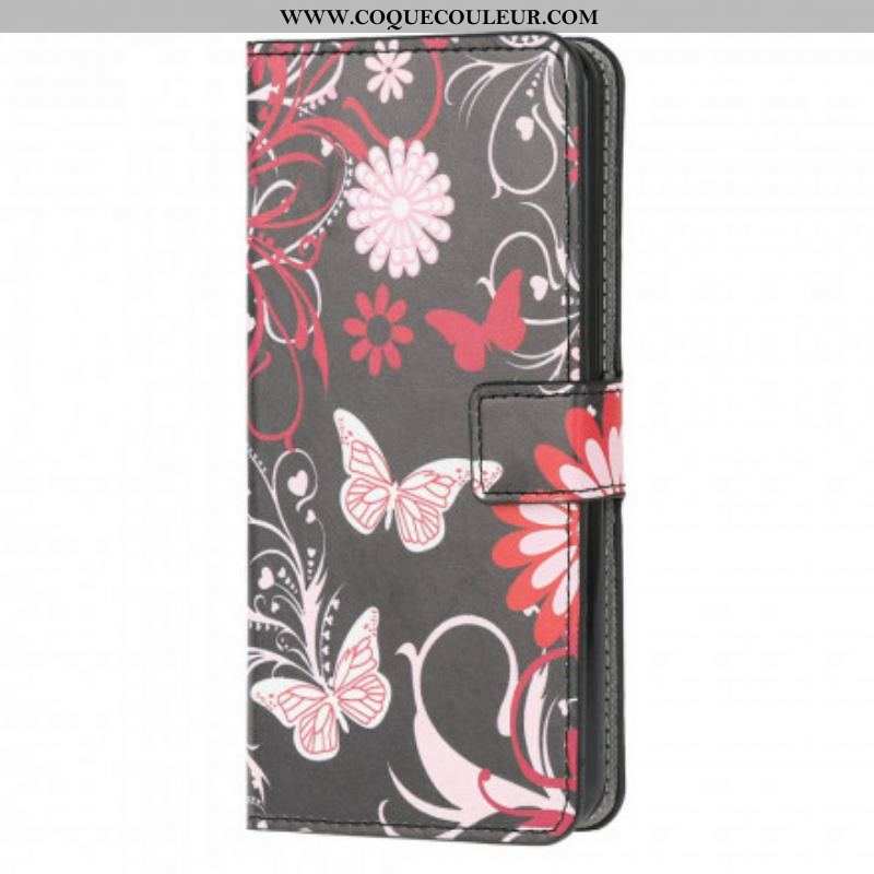 Housse Moto G30 / Moto G10 Papillons et Fleurs