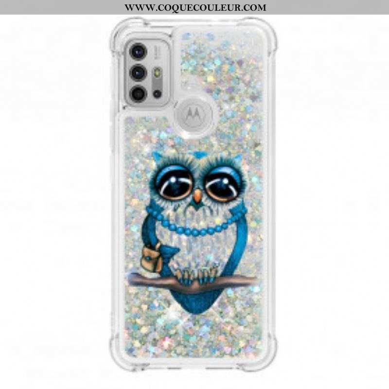 Coque Moto G30 / Moto G10 Miss Hibou Paillettes