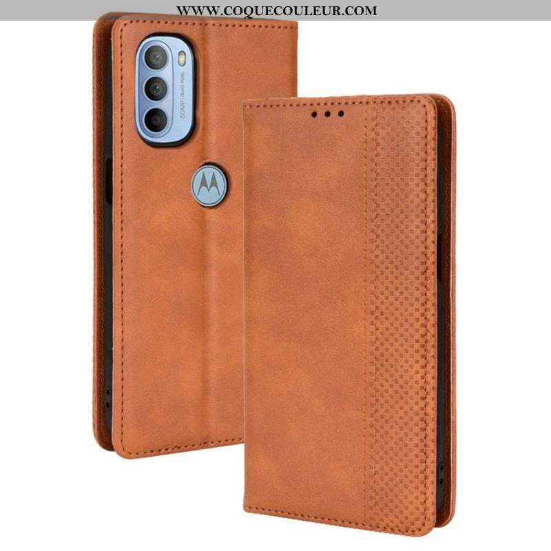 Flip Cover Moto G41 / G31 Effet Cuir Vintage Stylisé