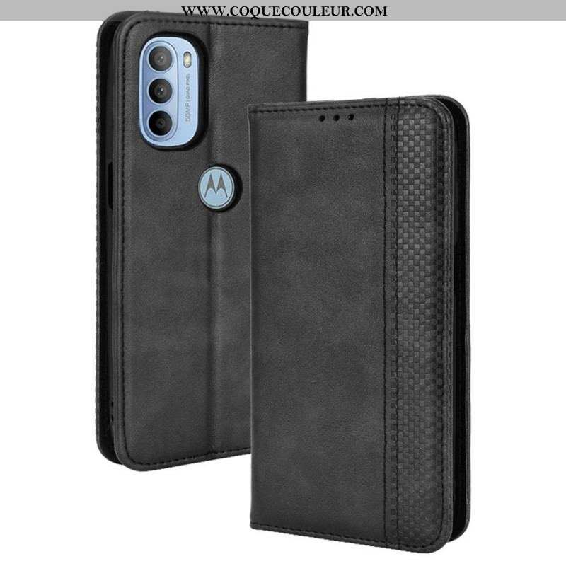 Flip Cover Moto G41 / G31 Effet Cuir Vintage Stylisé