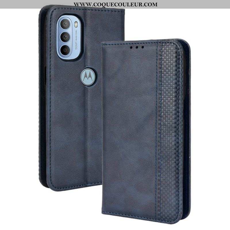 Flip Cover Moto G41 / G31 Effet Cuir Vintage Stylisé