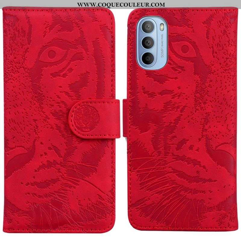 Housse Moto G41 / G31 Empreinte Face de Tigre