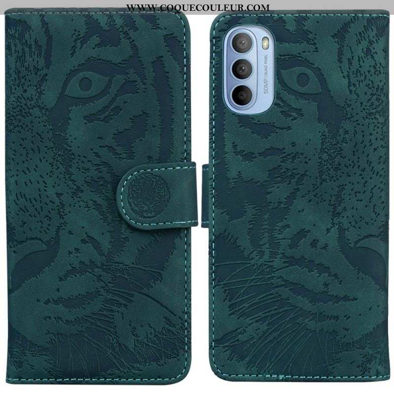 Housse Moto G41 / G31 Empreinte Face de Tigre