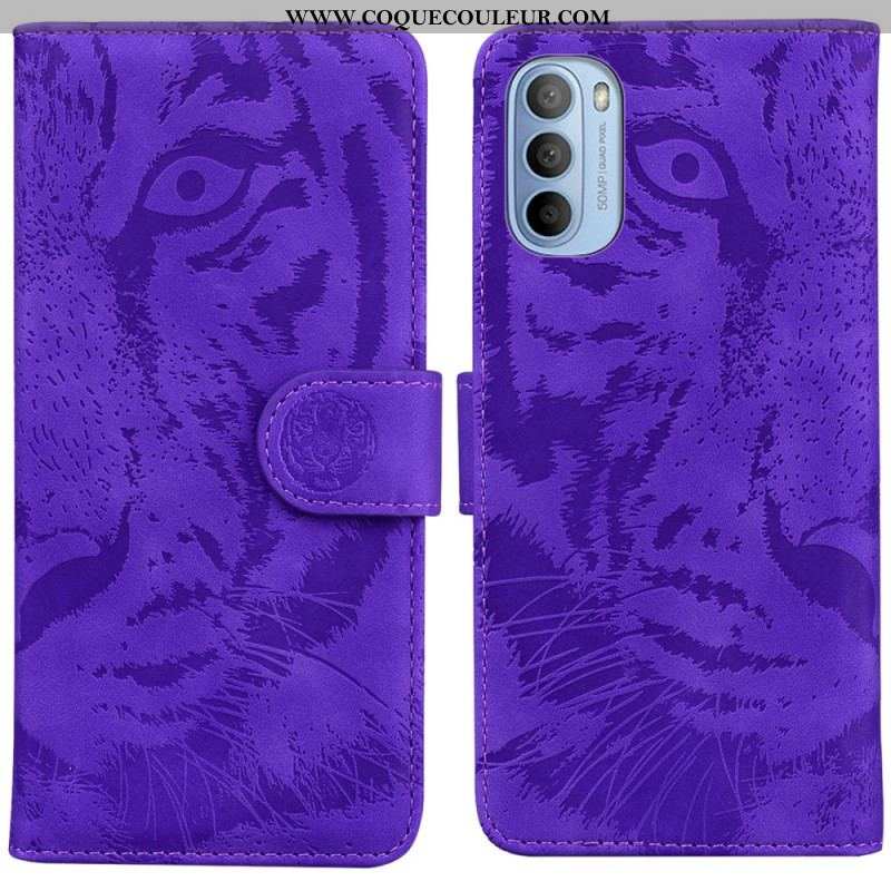 Housse Moto G41 / G31 Empreinte Face de Tigre