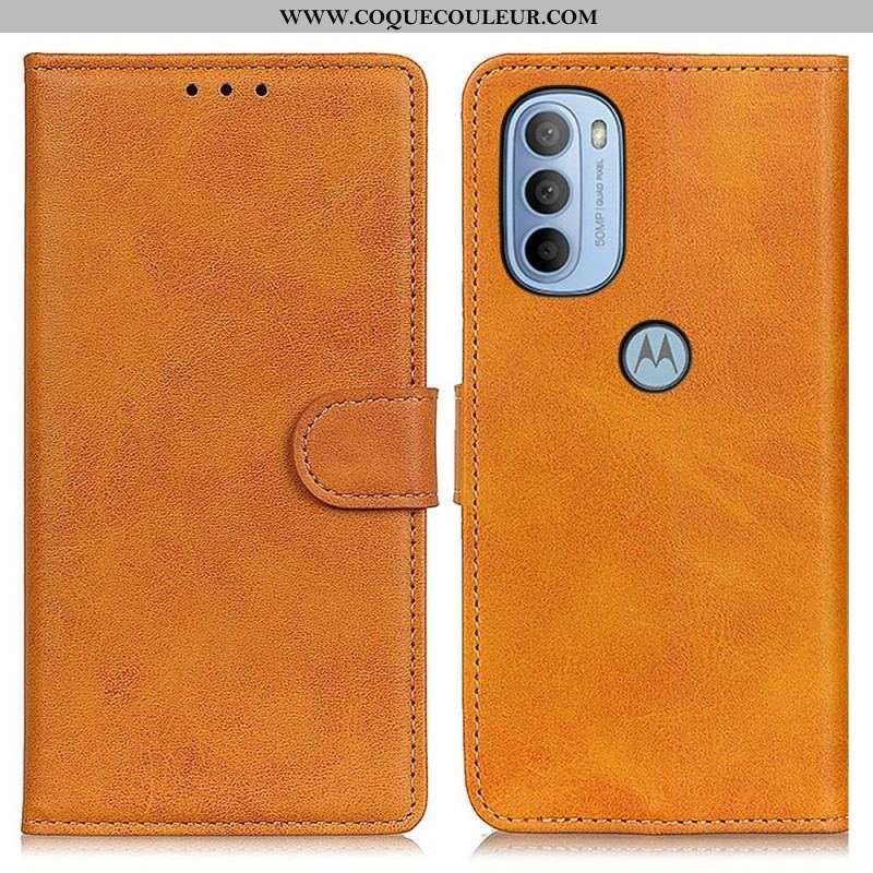 Housse Moto G41 / G31 Matte Effet Cuir Rétro