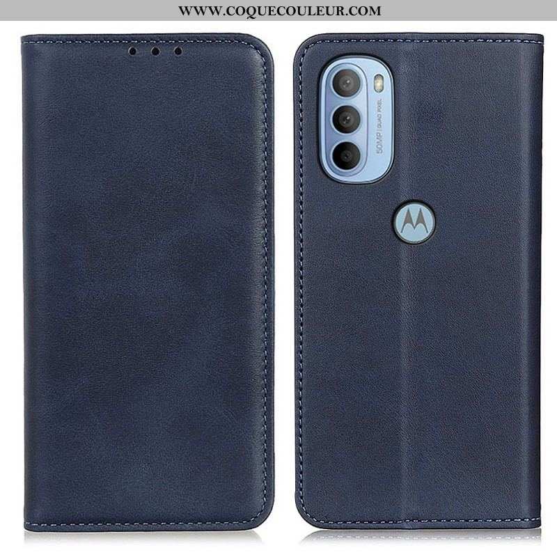 Flip Cover Moto G41 / G31 Cuir Litchi Fendu