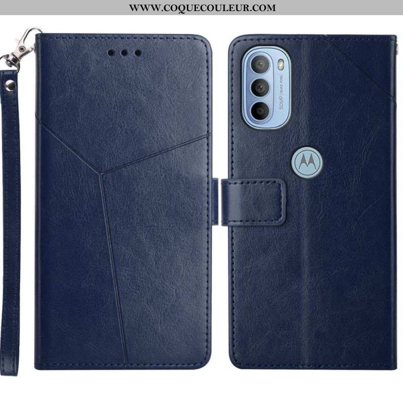 Housse Moto G41 / G31 Style Cuir Géo Y Design