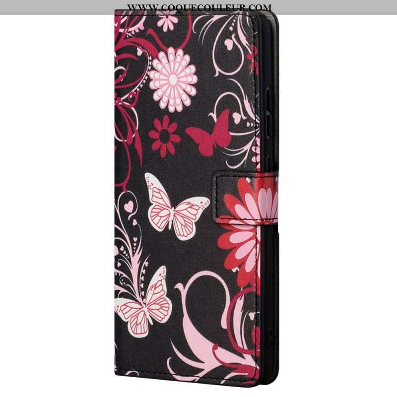 Housse Moto G41 / G31 Papillons et Fleurs